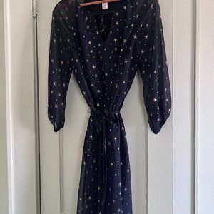GAP Navy Blue Midi Dress with gold stars